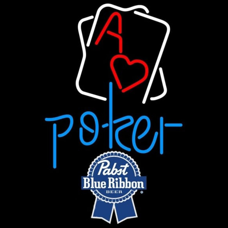 Pabst Blue Ribbon Rectangular Black Hear Ace Beer Sign Neonreclame