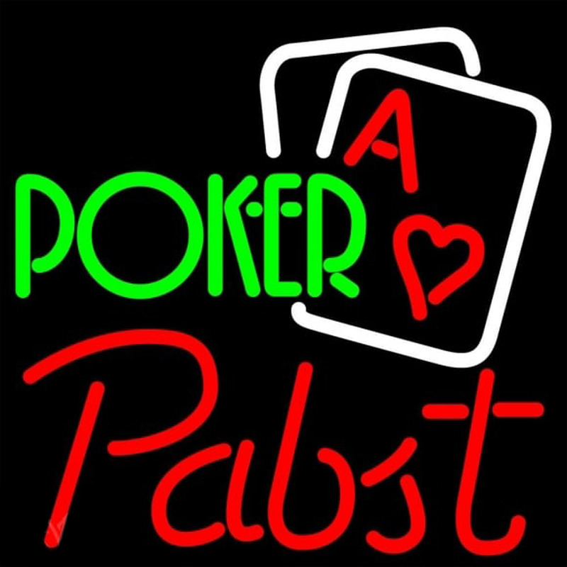 Pabst Green Poker Beer Sign Neonreclame