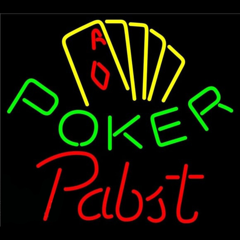 Pabst Poker Yellow Beer Sign Neonreclame