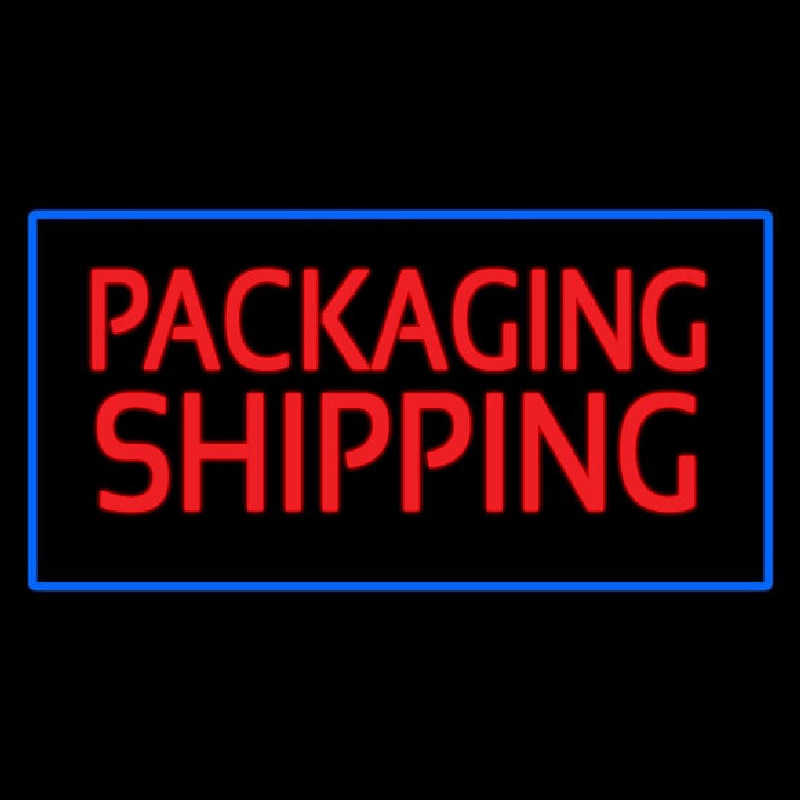 Packaging Shipping Blue Rectangle Neonreclame
