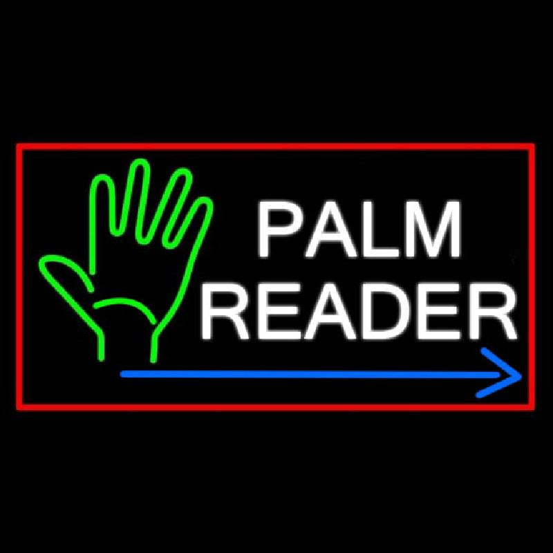 Palm Reader Arrow Red Border Neonreclame
