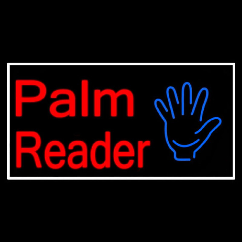 Palm Reader White Border Neonreclame