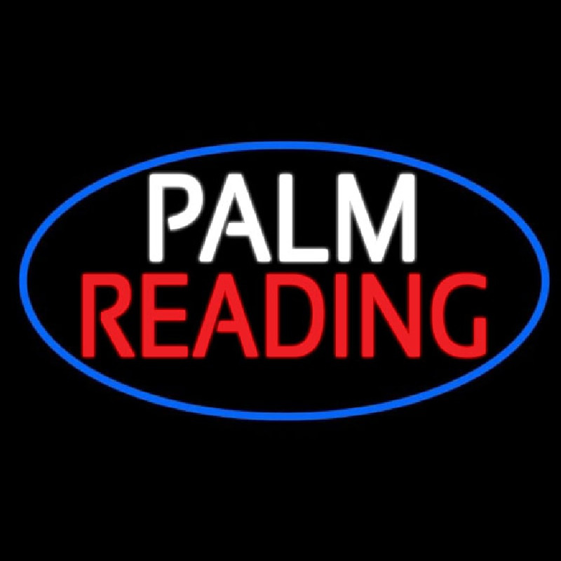 Palm Reading Blue Border Neonreclame