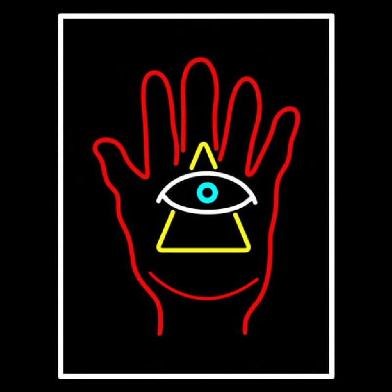 Palm With Eye Pyramid Neonreclame