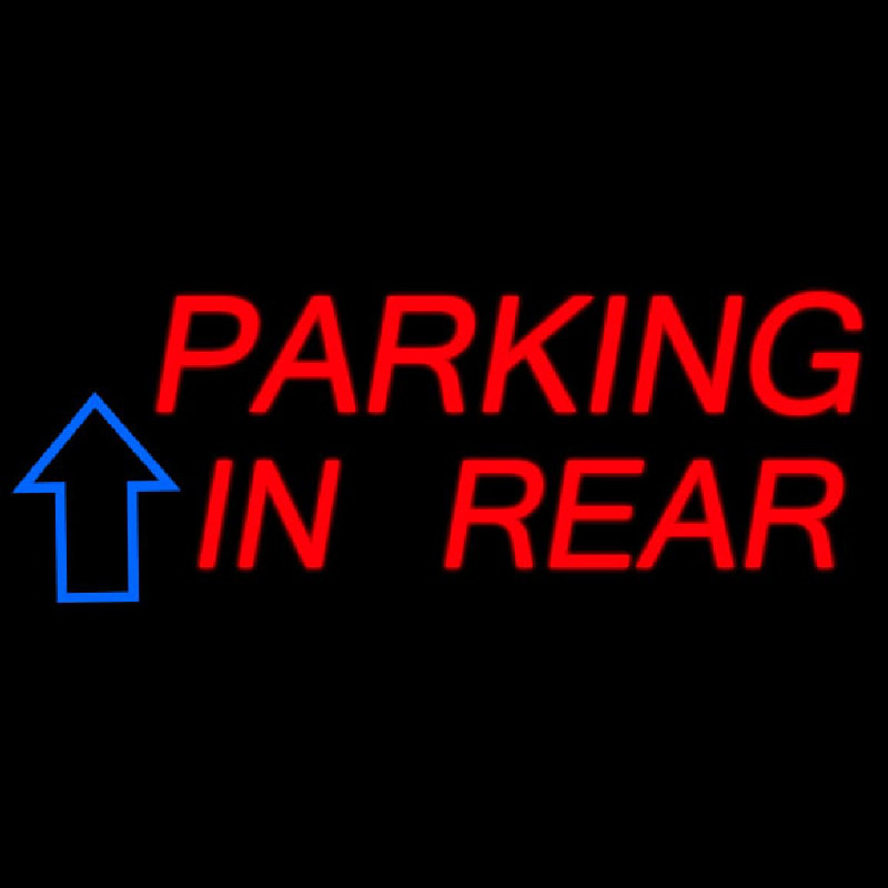Parking In Rear Block With Arrow Neonreclame