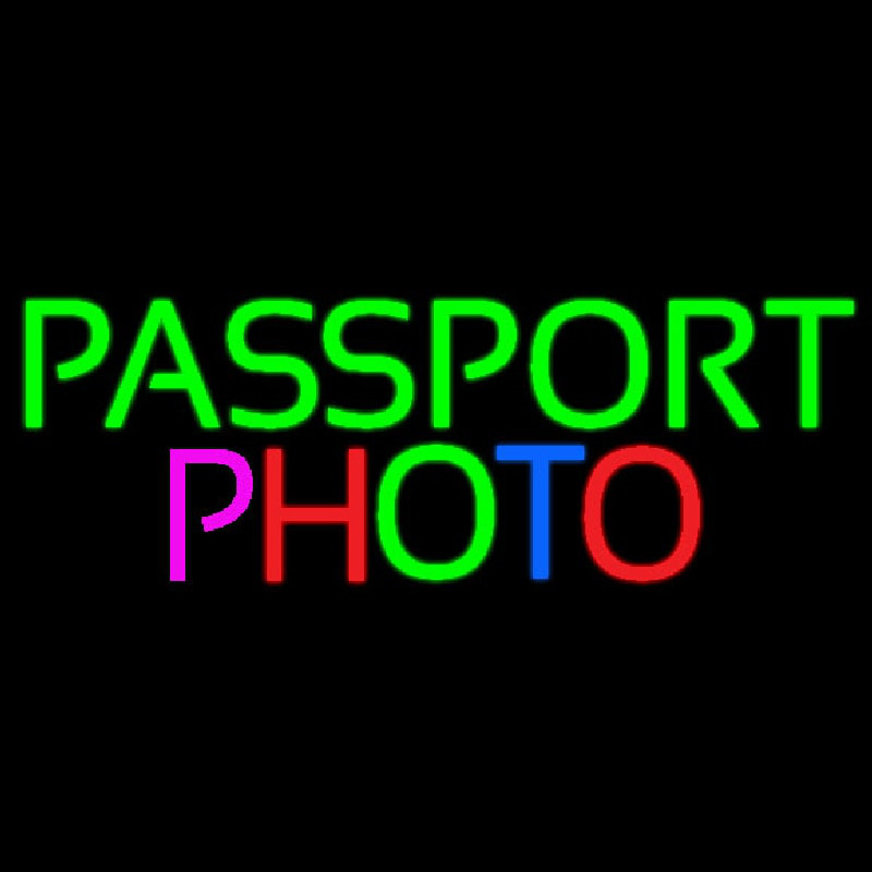 Passport Multi Color Photo Neonreclame
