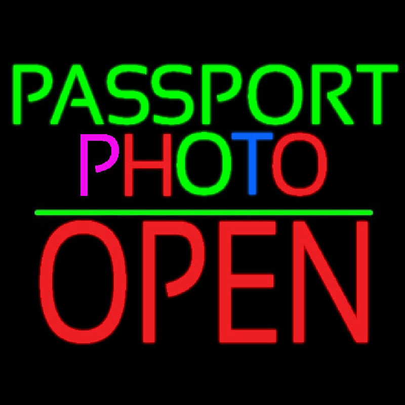 Passport Multi Color Photo With Open 1 Neonreclame