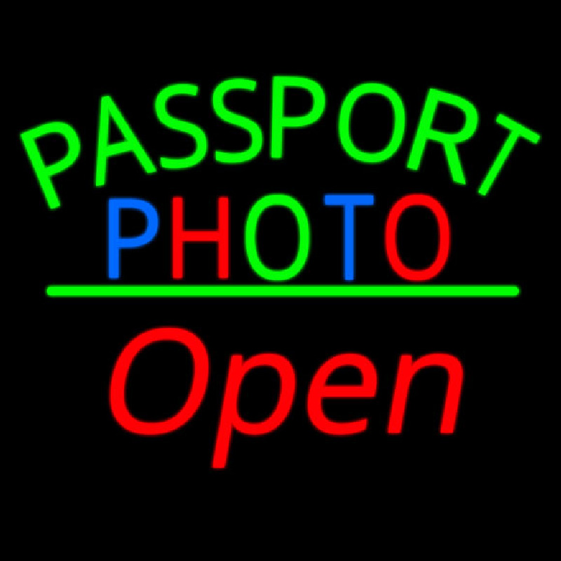 Passport Multi Color Photo With Open 2 Neonreclame