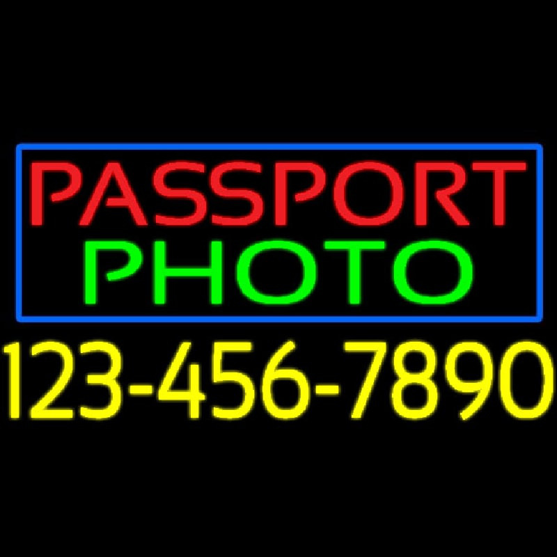 Passport Photo Blue Border With Phone Number Neonreclame