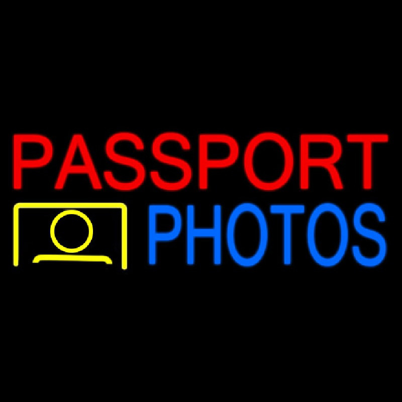 Passport Photos Block Logo Neonreclame