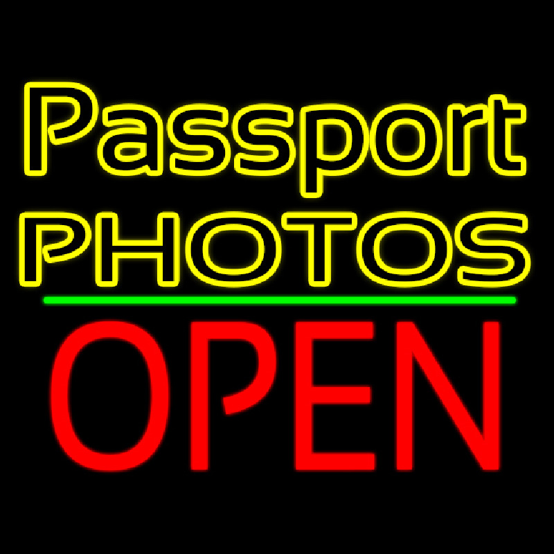 Passport Photos Block With Open 1 Neonreclame