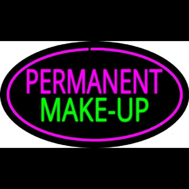 Permanent Make Up Oval Pink Neonreclame