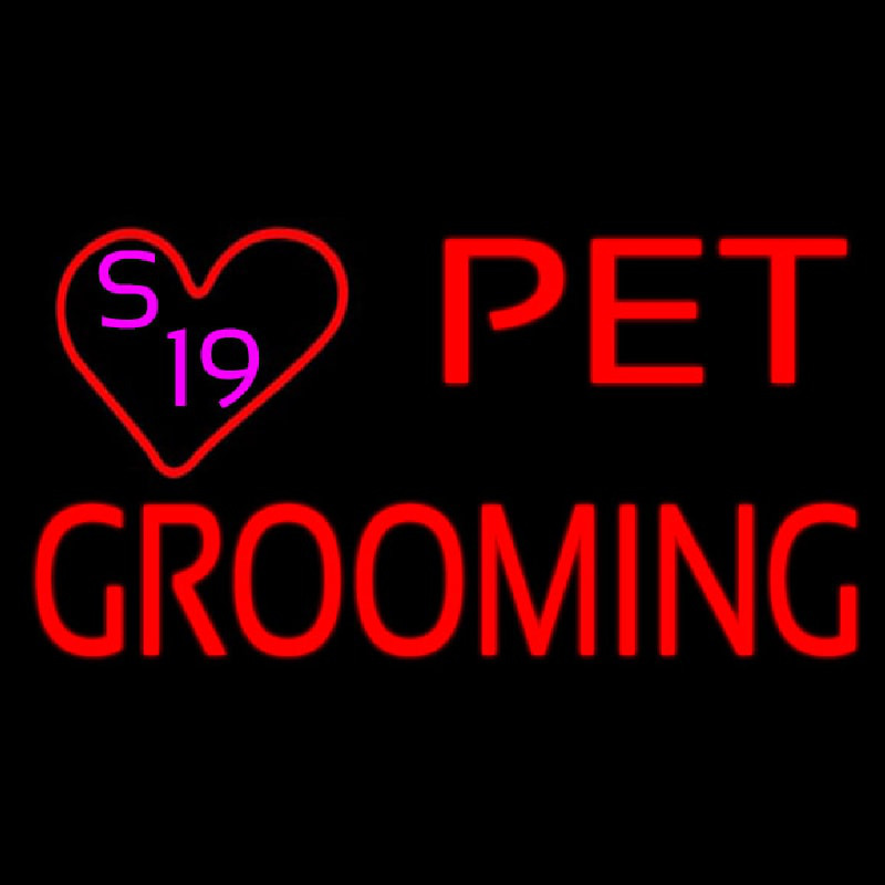 Pet Grooming With Heart Neonreclame