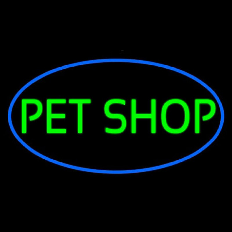 Pet Shop Oval Blue Neonreclame