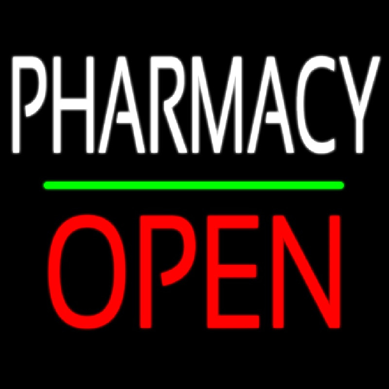 Pharmacy Block Open Green Line Neonreclame