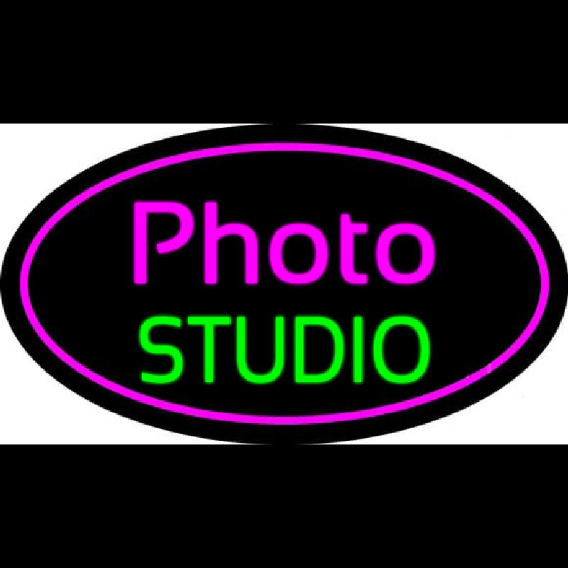 Photo Studio Purple Oval Neonreclame