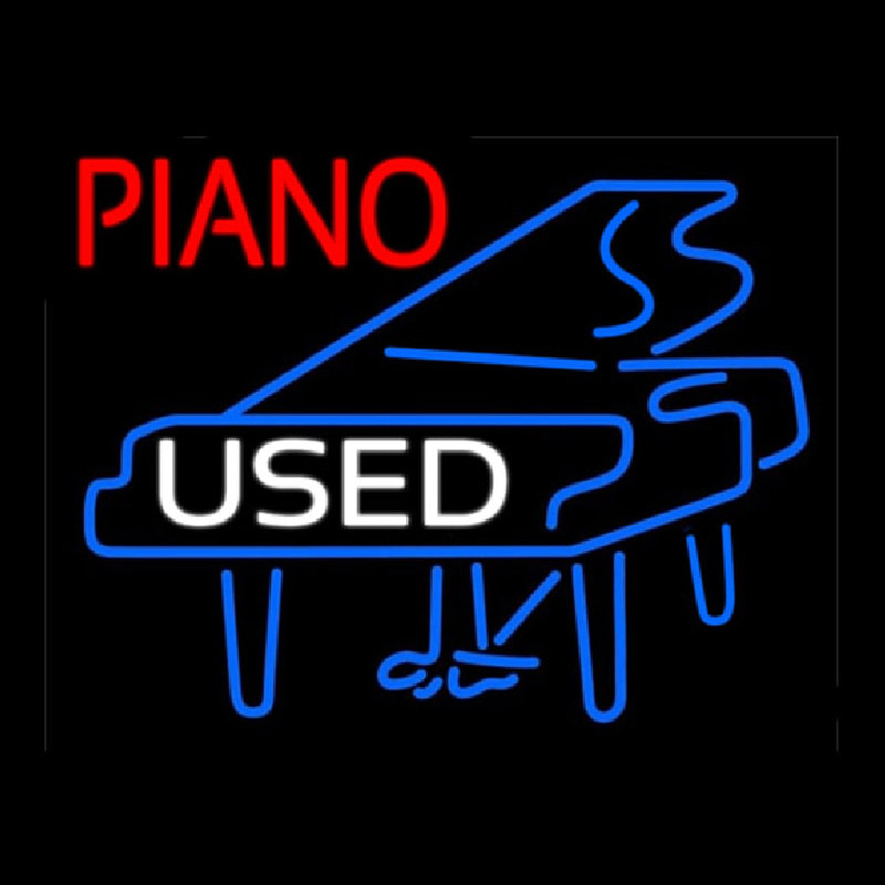 Piano Logo White Used Neonreclame