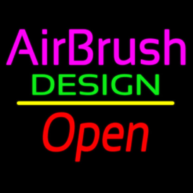 Pink Airbrush Design Open White Line Neonreclame