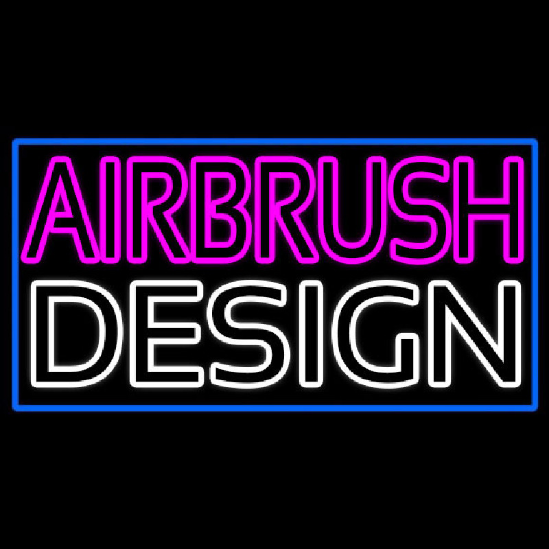 Pink Airbrush Design With Blue Border Neonreclame