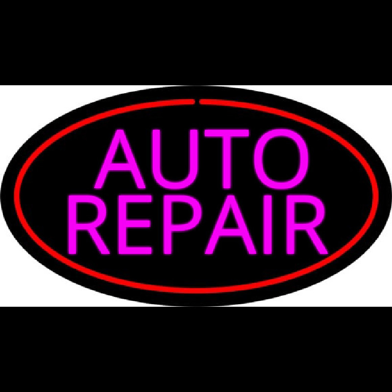 Pink Auto Repair Red Oval Neonreclame
