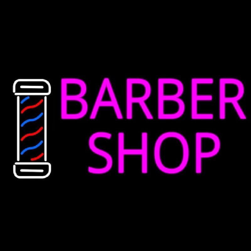 Pink Barber Shop With Logo Neonreclame