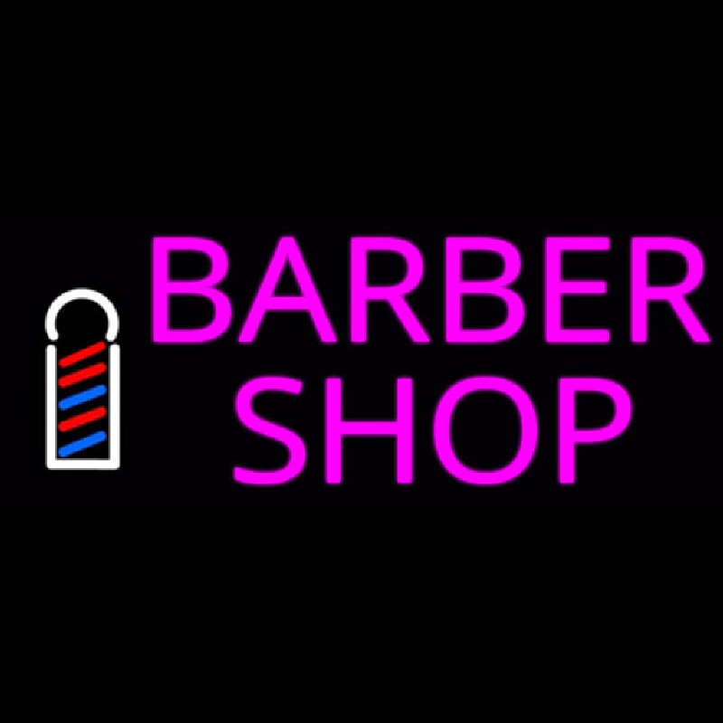 Pink Barber Shop With Logo Neonreclame