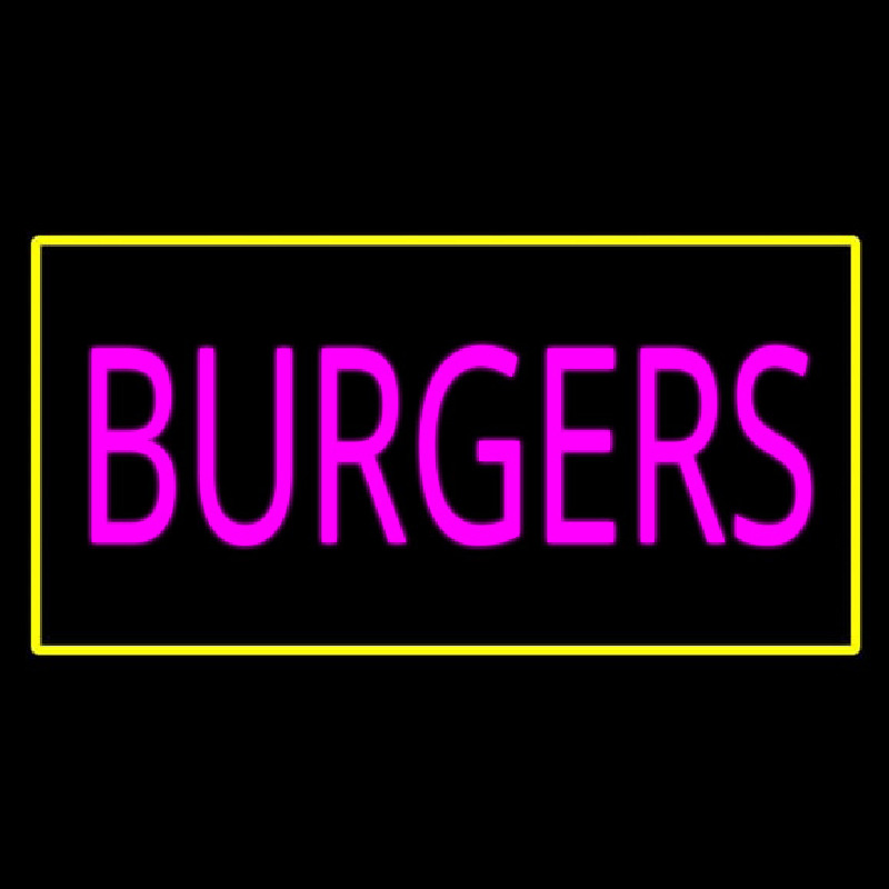 Pink Burgers Rectangle Yellow Neonreclame