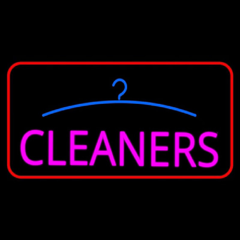 Pink Cleaners Logo Red Border Neonreclame