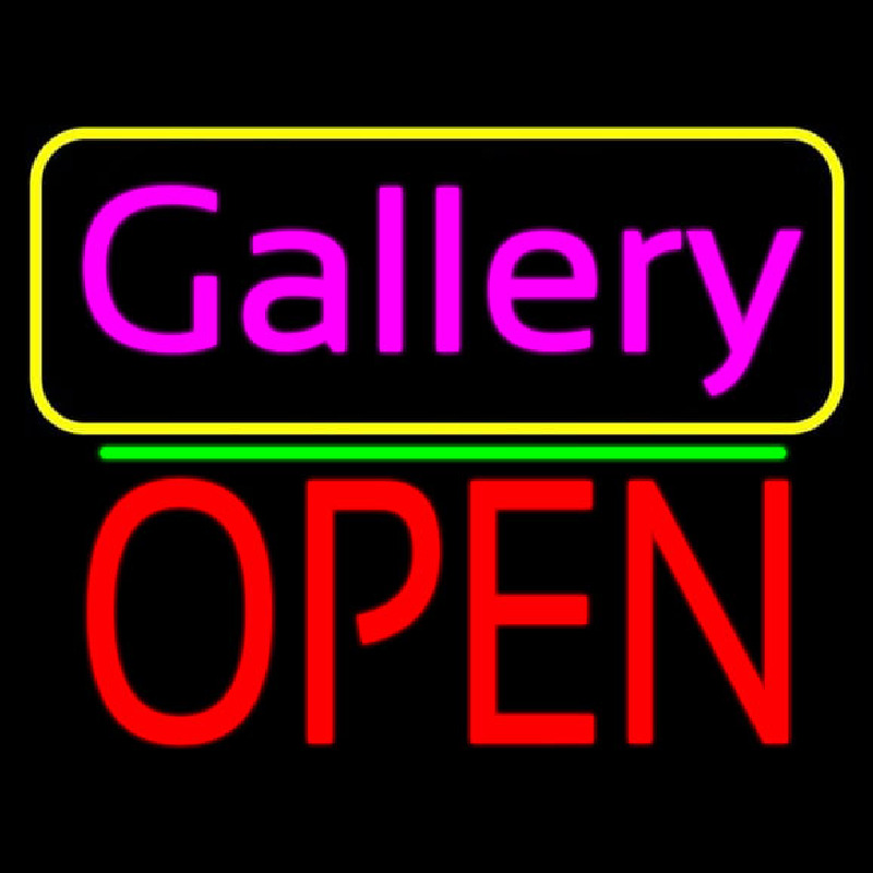 Pink Cursive Gallery With Open 1 Neonreclame
