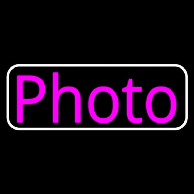 Pink Cursive Photo With Border Neonreclame