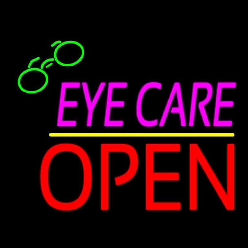 Pink Eye Care Block Red Open Yellow Line Neonreclame