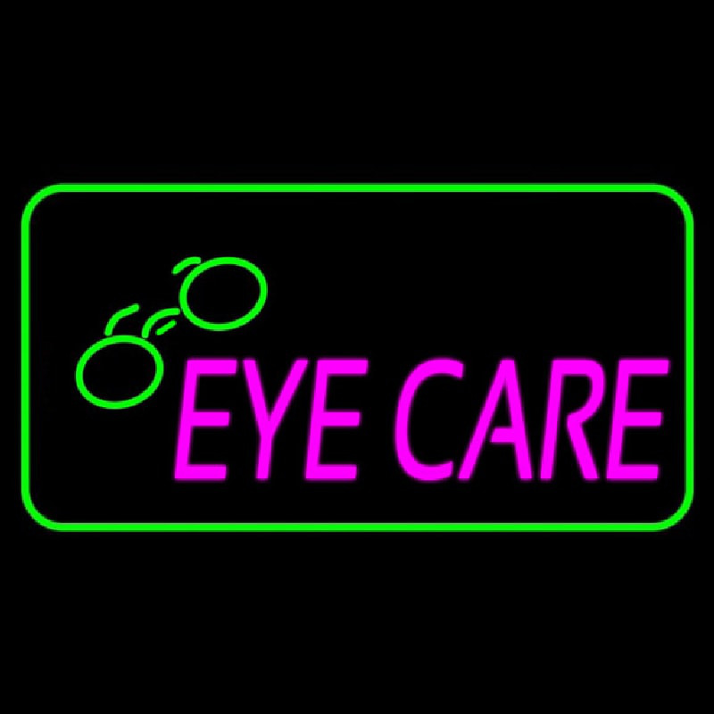 Pink Eye Care Logo Green Border Neonreclame