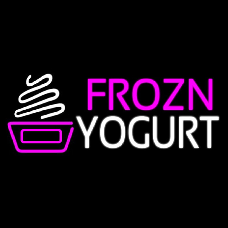 Pink N White Frozen Yogurt Neonreclame