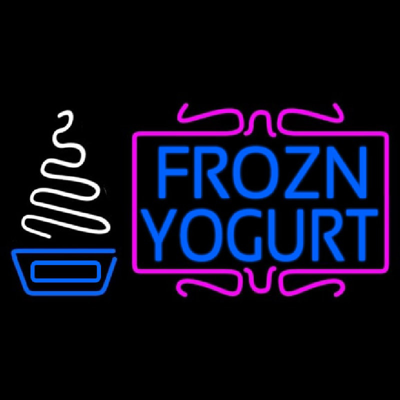 Pink N White Frozen Yogurt Neonreclame