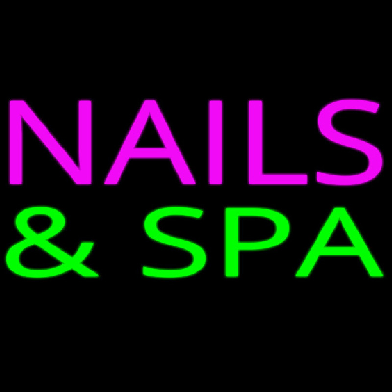 Pink Nails And Green Spa Neonreclame
