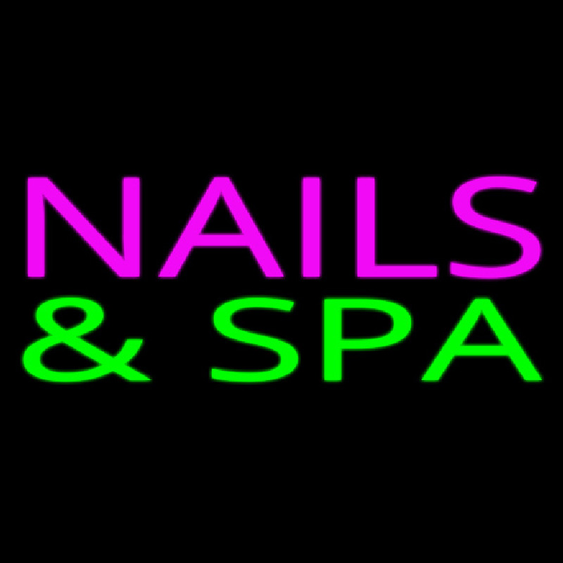 Pink Nails And Spa Green Neonreclame