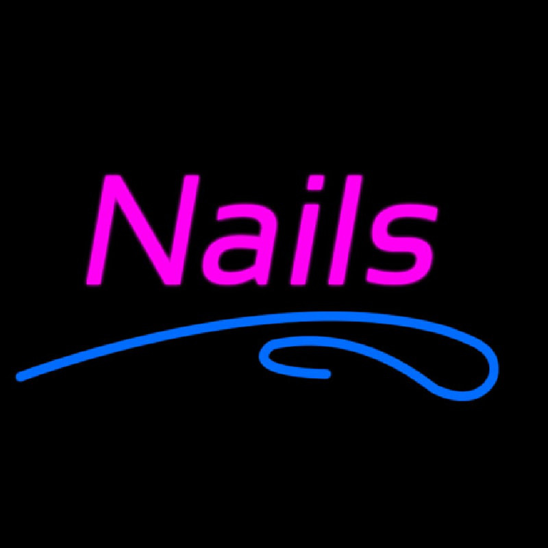 Pink Nails Blue Lines Neonreclame