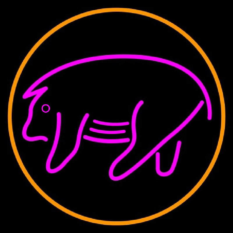 Pink Pig With Circle Neonreclame