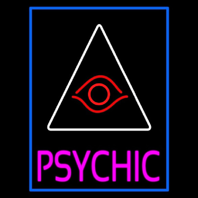 Pink Psychic With Blue Border Neonreclame