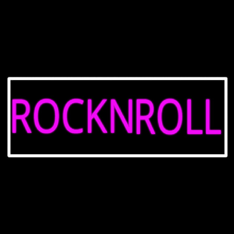 Pink Rock N Roll With White Border Neonreclame