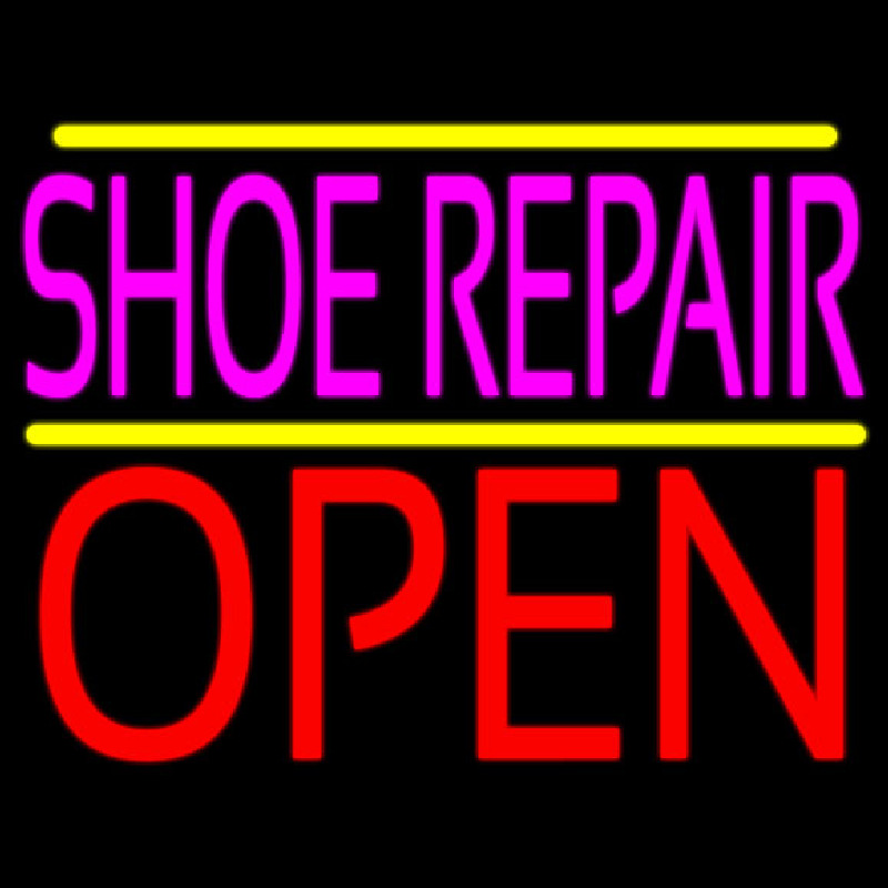 Pink Shoe Repair Open Neonreclame