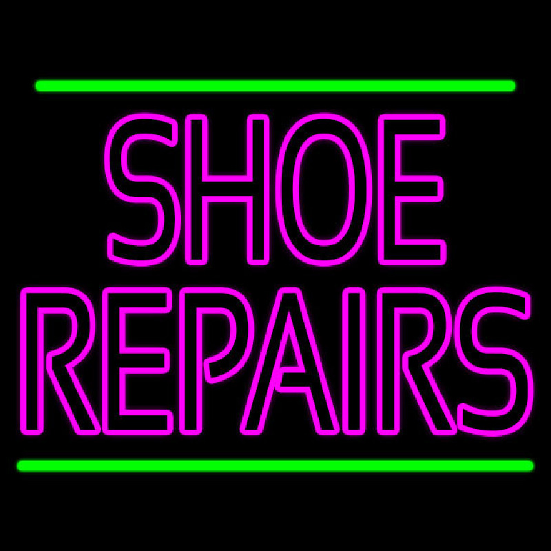 Pink Shoe Repairs With Line Neonreclame