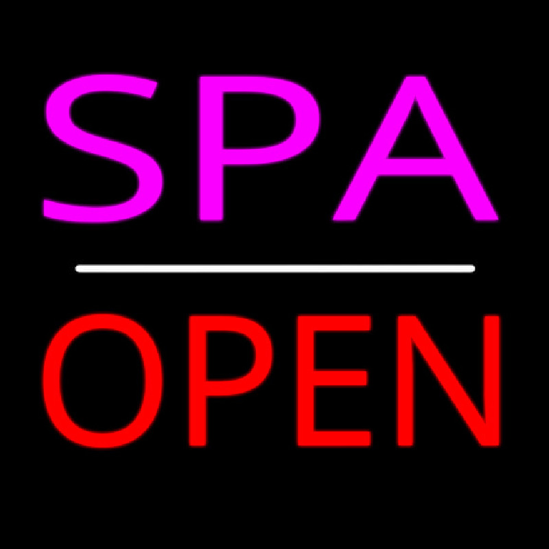 Pink Spa White Line Red Open Neonreclame