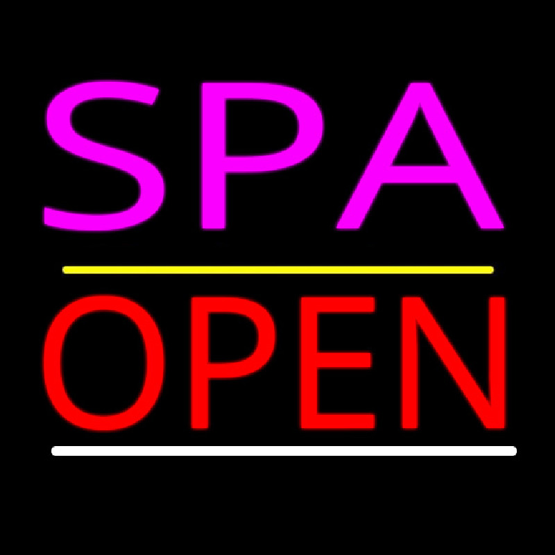 Pink Spa Yellow Line Red Open Neonreclame