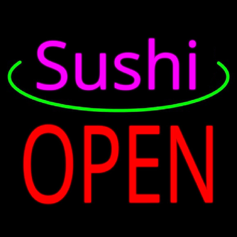 Pink Sushi Block Open Neonreclame