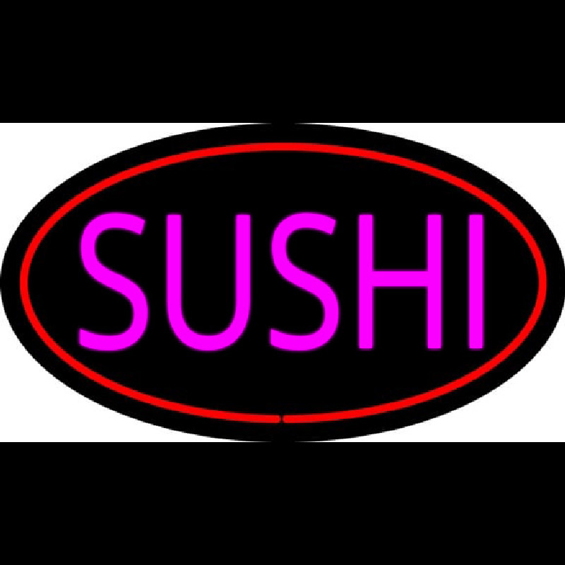 Pink Sushi Oval Red Neonreclame