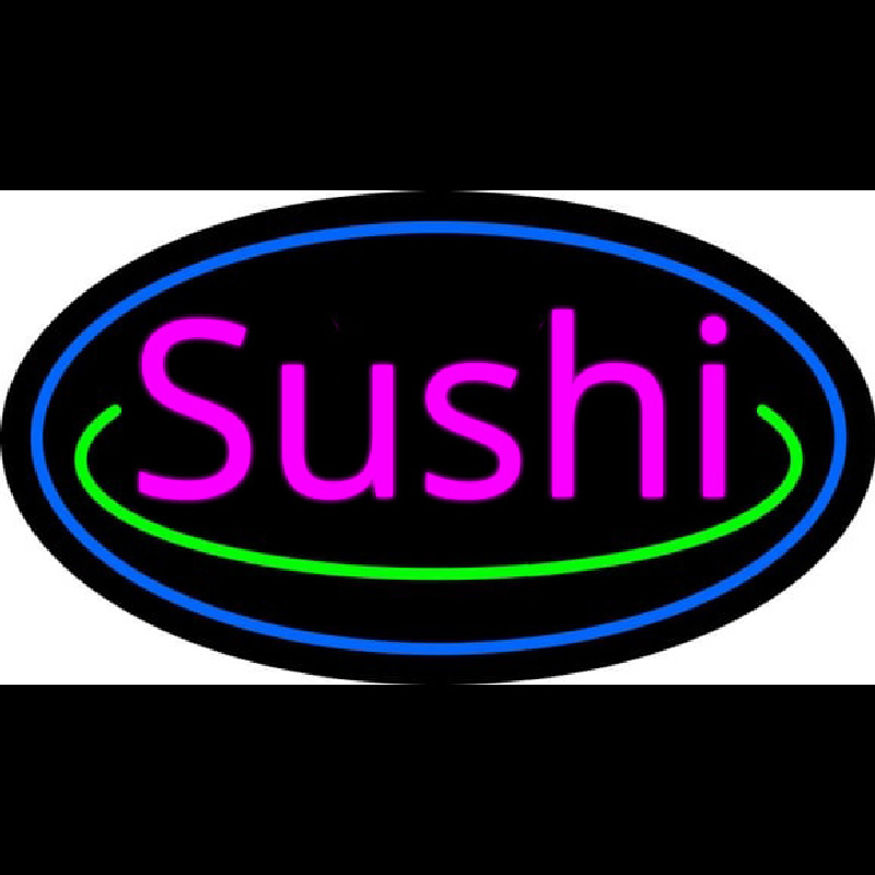 Pink Sushi With Blue Border Neonreclame