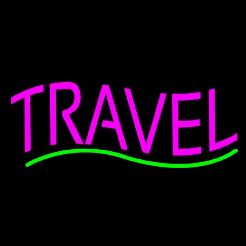 Pink Travel Block Neonreclame