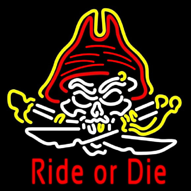 Pirate Skull Ride Or Die Neonreclame