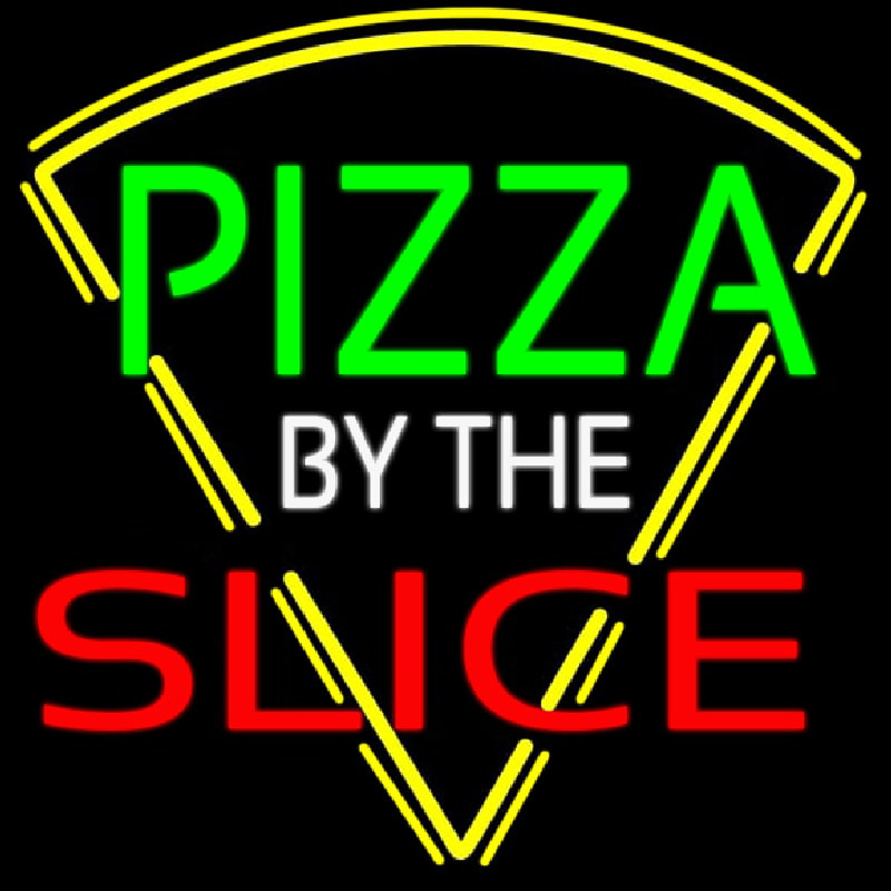 Pizza By The Slice Logo Neonreclame